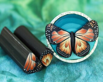 MINI Economy 1-inch length Monarch Butterfly Polymer Clay Cane Kit, set of 2 canes (15E)