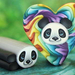 Medium Polymer Clay Premium Panda Face and Ears Cane Kit (21E) example project not included