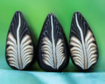 MINI Set of 3 Polymer Clay Feather Canes ()