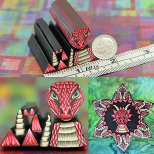 Polymer Clay Dragon Cane Kit, set of 8 (15D) example project not included