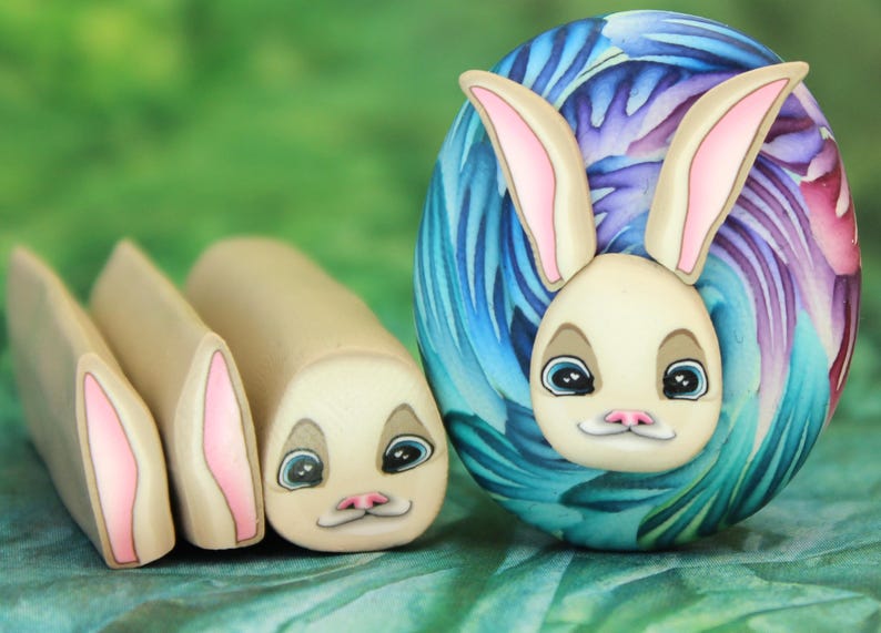 25% OFF SALE Bunny Rabbit Polymer Clay Cane Kit, Set of 3 Canes (31dd ...