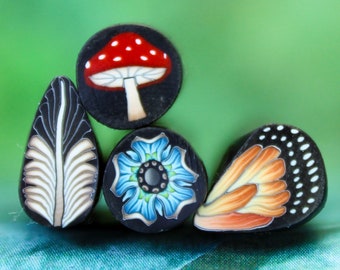 MINI Set of 4 Polymer Clay Canes (7B)