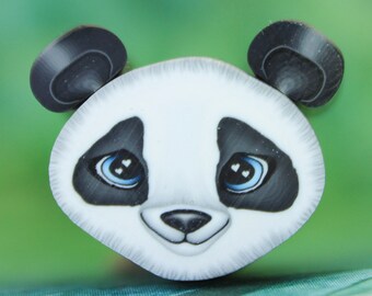 Grand kit de canne visage et oreilles de panda en pâte polymère