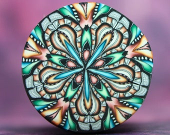 Large Polymer Clay Kaleidoscope Cane -"Sweet Freedom" cane series (28ee)