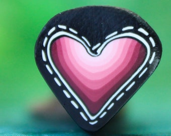 Small Reddish-pink Polymer Clay Heart Cane  ()