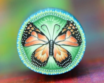 Small Monarch Butterfly Polymer Clay Cane (19ee)