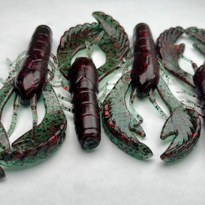 Watermelon red 3.4" soft plastic crawfish