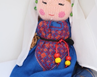 Waldorf Doll - Sweet Style Handmade  wearing  Palestinian dress. 10 inches tall