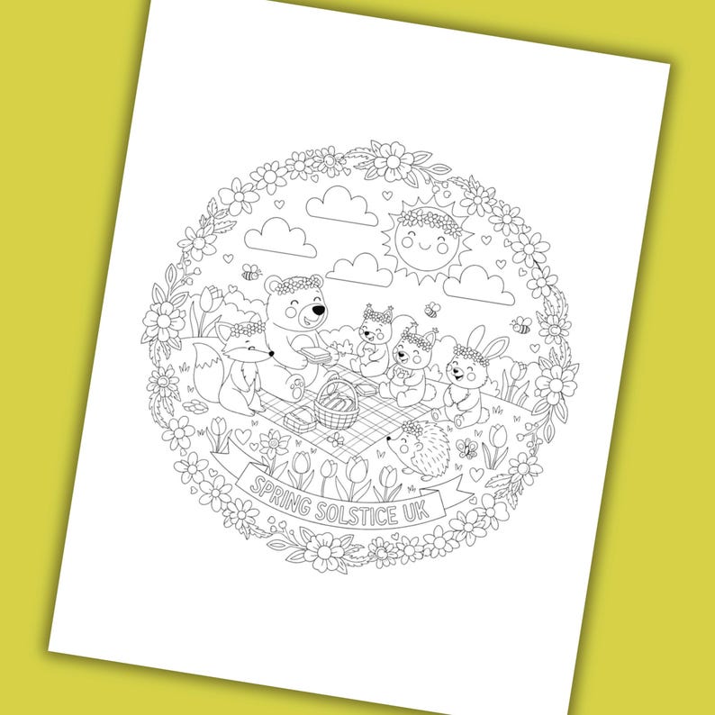 Spring Solstice Colouring Spring Solstice Coloring Pages for Kids - Etsy Canada