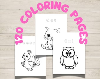 120 Cute Baby Animals Coloring Pages, Kids Activity (PDF)