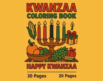 Kwanzaa Coloring Book | Nguzo Saba Principles, Kids Activity (Digital Download)
