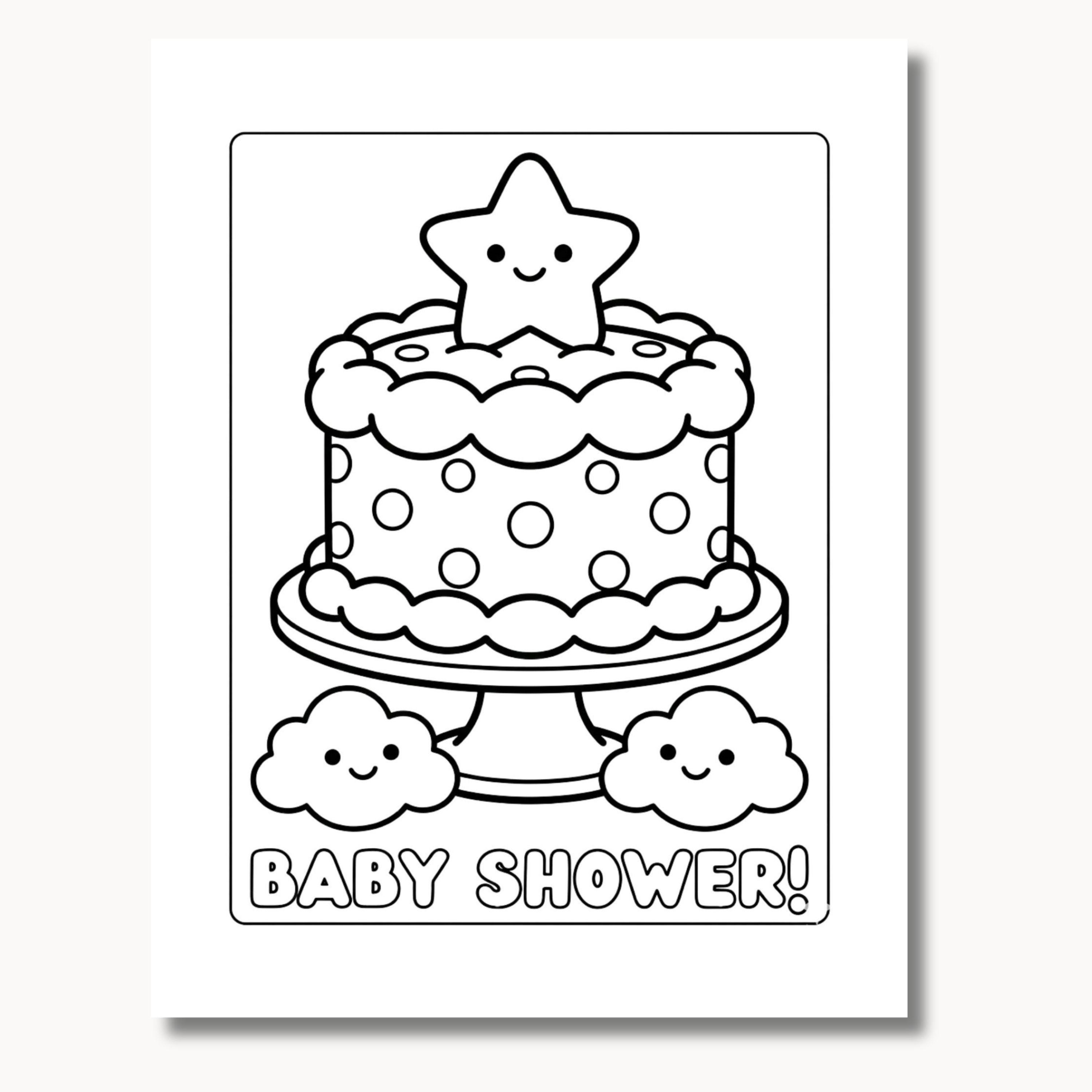 Baby Shower Coloring Pages Printable Bundle - Etsy
