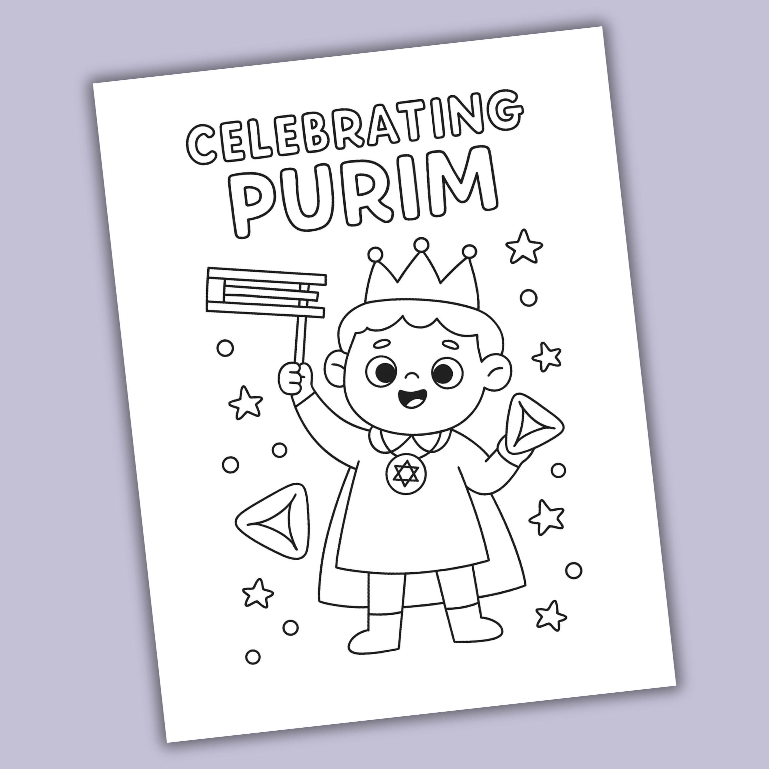 Purim Worksheets.pdf Purim Coloring Pages for Kids PDF - Etsy