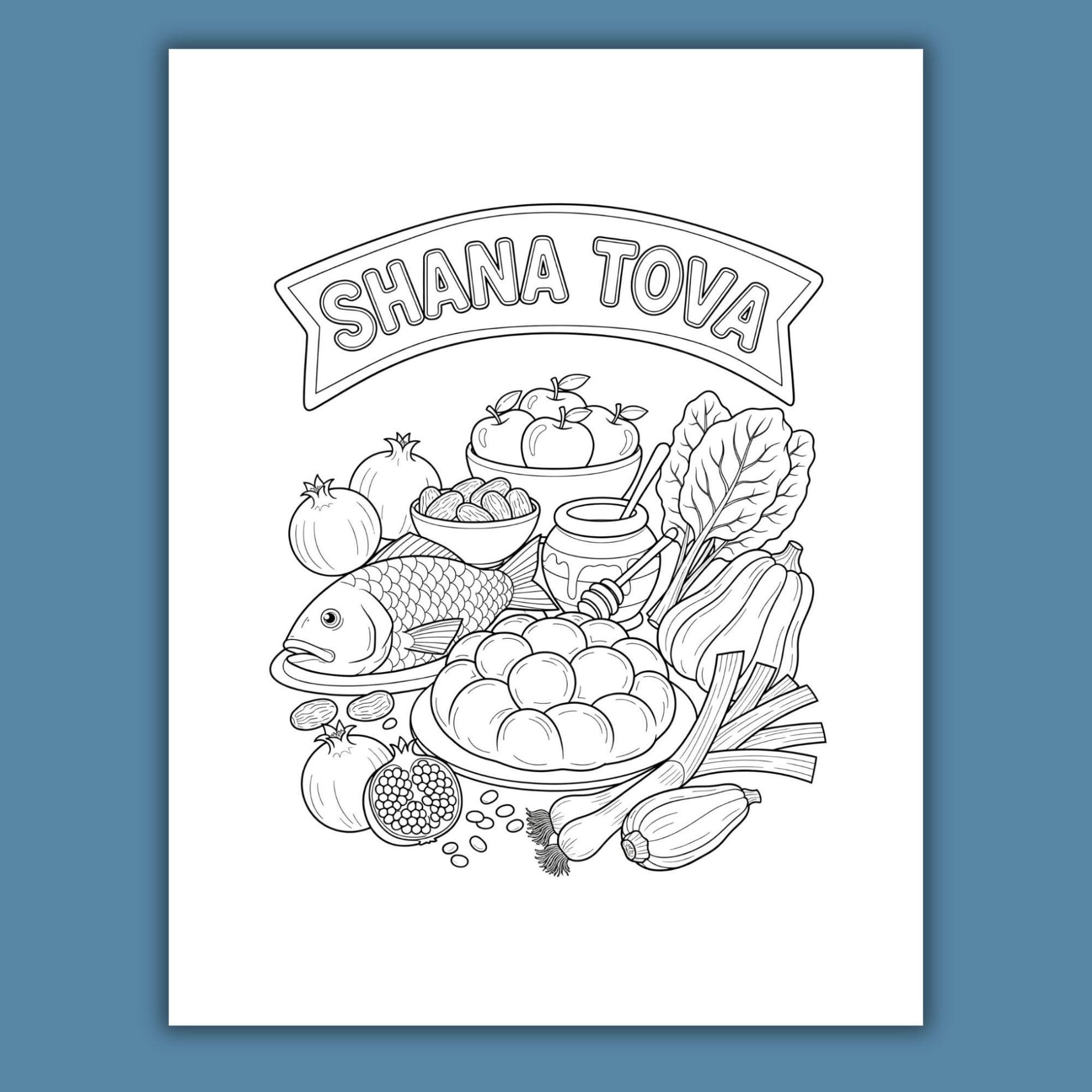 Rosh Hashanah Symbols & Dishes Printable – 15-page Ai-designed 8.5×11 ...