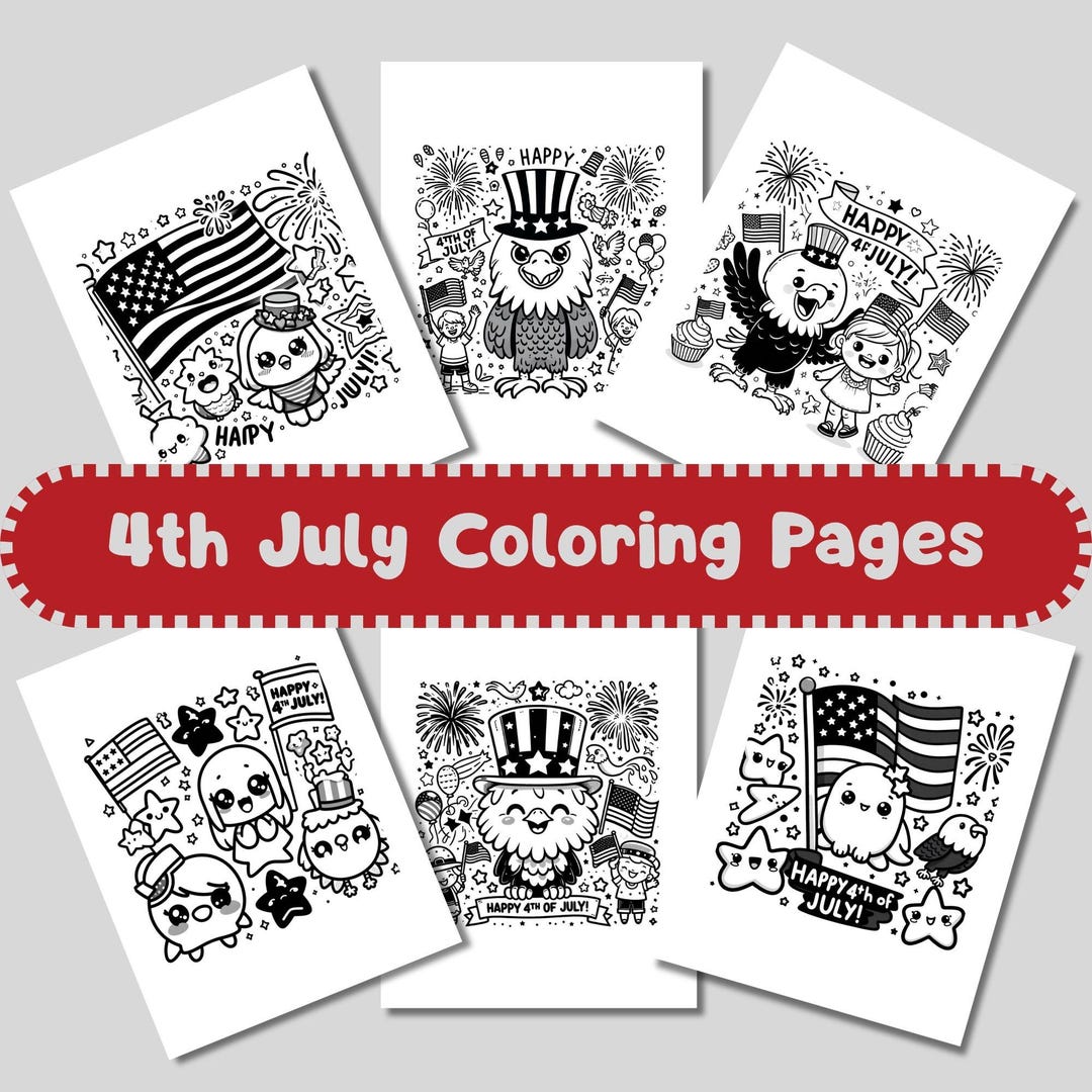4th of July Coloring Pages: Patriotic Kids Summer Activity (PDF ...