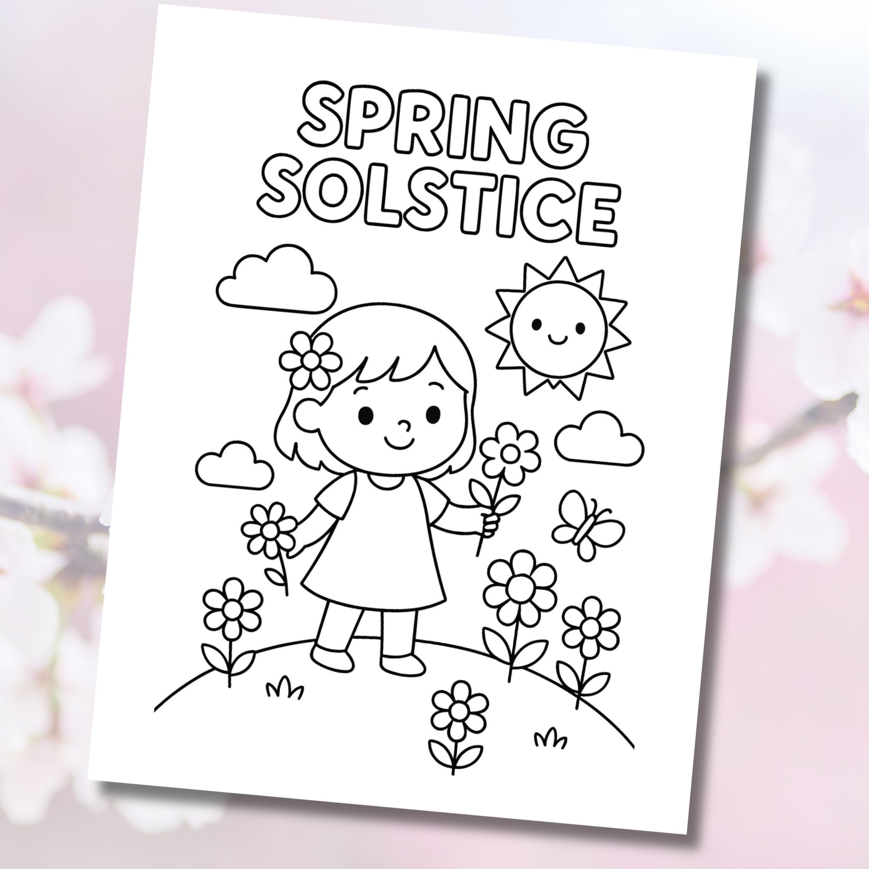 Spring Solstice Colouring Spring Solstice Coloring Pages for Kids - Etsy