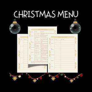 Christmas Menu Template, Printable Christmas Menu, Menu Template, Christmas Party, Merry Christmas, Holiday Party Menu, Instant Download