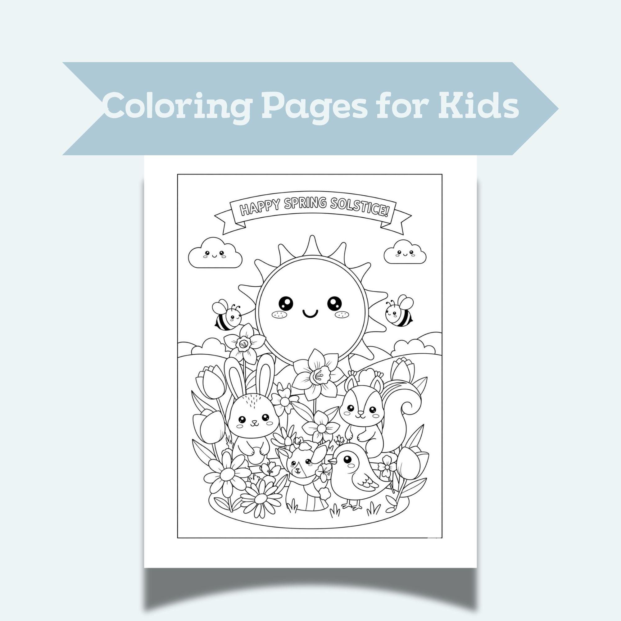 Spring Solstice Colouring Spring Solstice Coloring Book: Comic Style Designs for Kids (digital ...