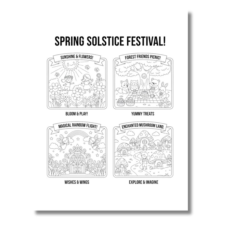 Spring Solstice Colouring Spring Solstice Coloring Pages for Kids - Etsy