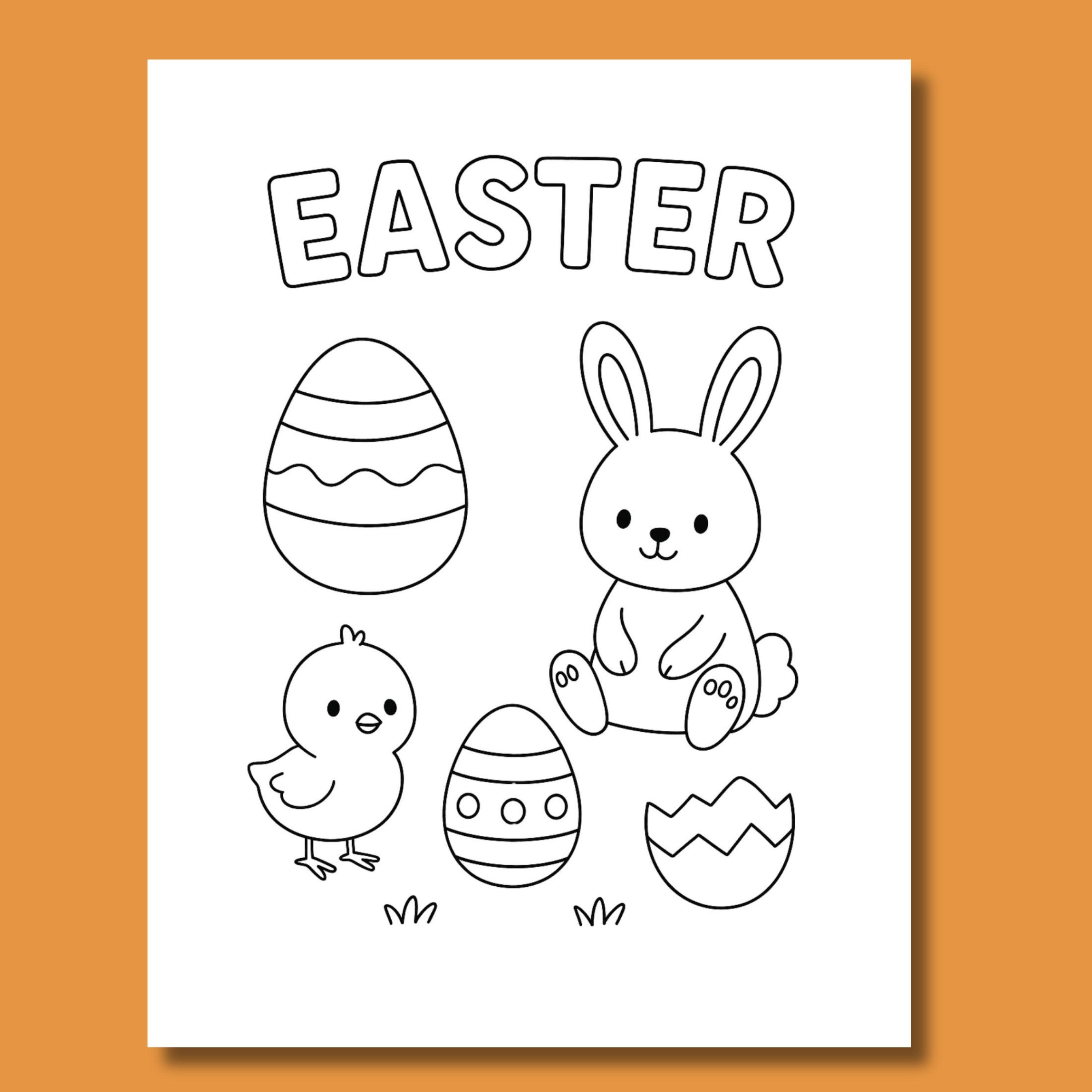 Easter Coloring Pages for Kids: Bunny & Egg Spring Activities (digital ...
