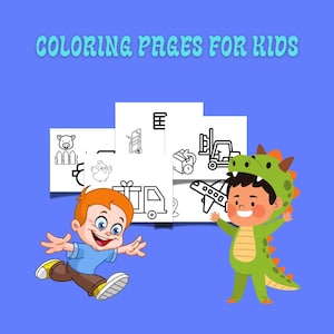 Coloring pages for kids, Vehicle Coloring Book for Boys, Easy to Color and Printable Coloring Activity for Toddlers & Preschoolers, Cute car