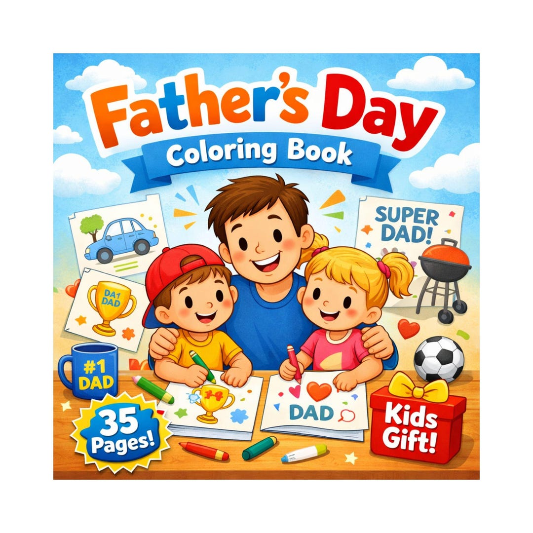 Father’s Day Coloring Book for Kids - Etsy