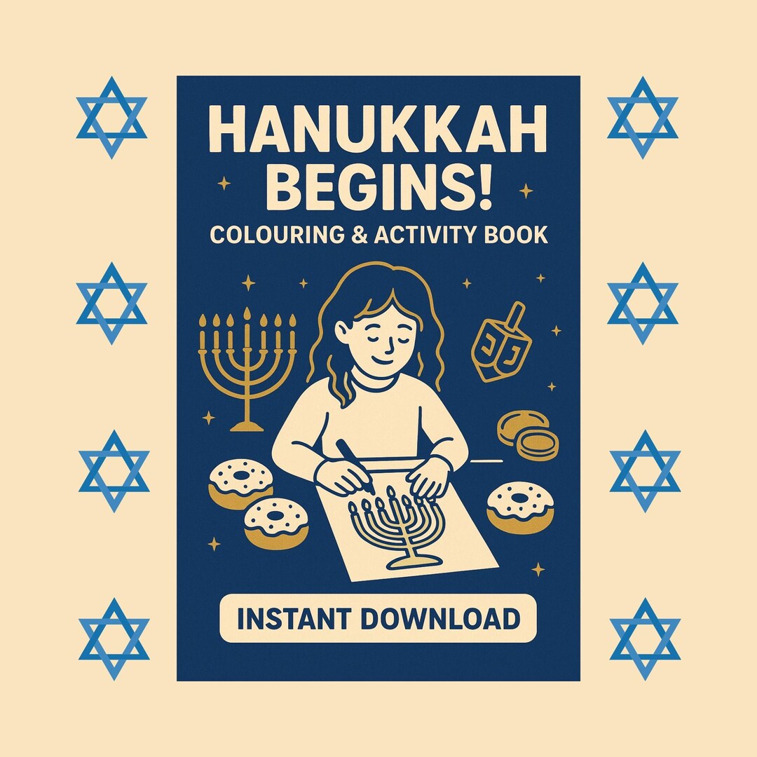 Hanukkah Coloring Book: 20-page Kids' Activity Book (digital Download ...