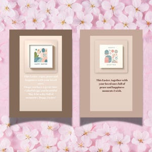8 tarjetas de Pascua imprimibles, juego de tarjetas con conejitos y flores, tarjetas de felicitación con huevos de Pascua, tarjetas de Pascua para amigos, tarjetas digitales de 5 x 7 pulgadas