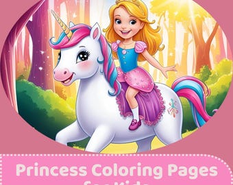 Princess Coloring Pages for Kids, Cute Princess Coloring Book, Printable  Fairy Tale Coloring for Girls, Princess Easy Color Activity Sheets
