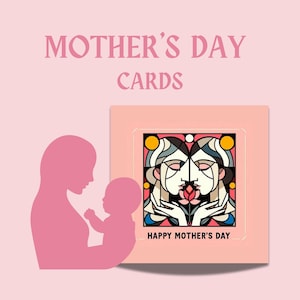 Conjunto de cartões de felicitações para o Dia das Mães, download digital, 20 designs exclusivos, formatos PDF, Jpg, PNG, impressão ou envio digital