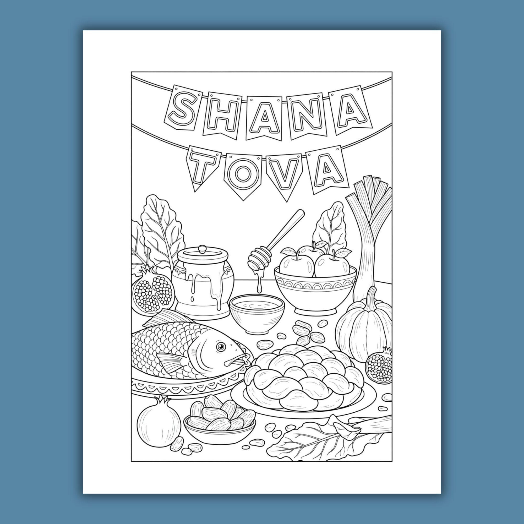 Rosh Hashanah Symbols & Dishes Printable – 15-page Ai-designed 8.5×11 ...
