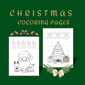 Christmas Coloring Pages For Kids, 10 Coloring Pages, Activity Sheets for Kids, Printable Kids Color Pages, Coloring Sheets, Cute Pages, Pdf