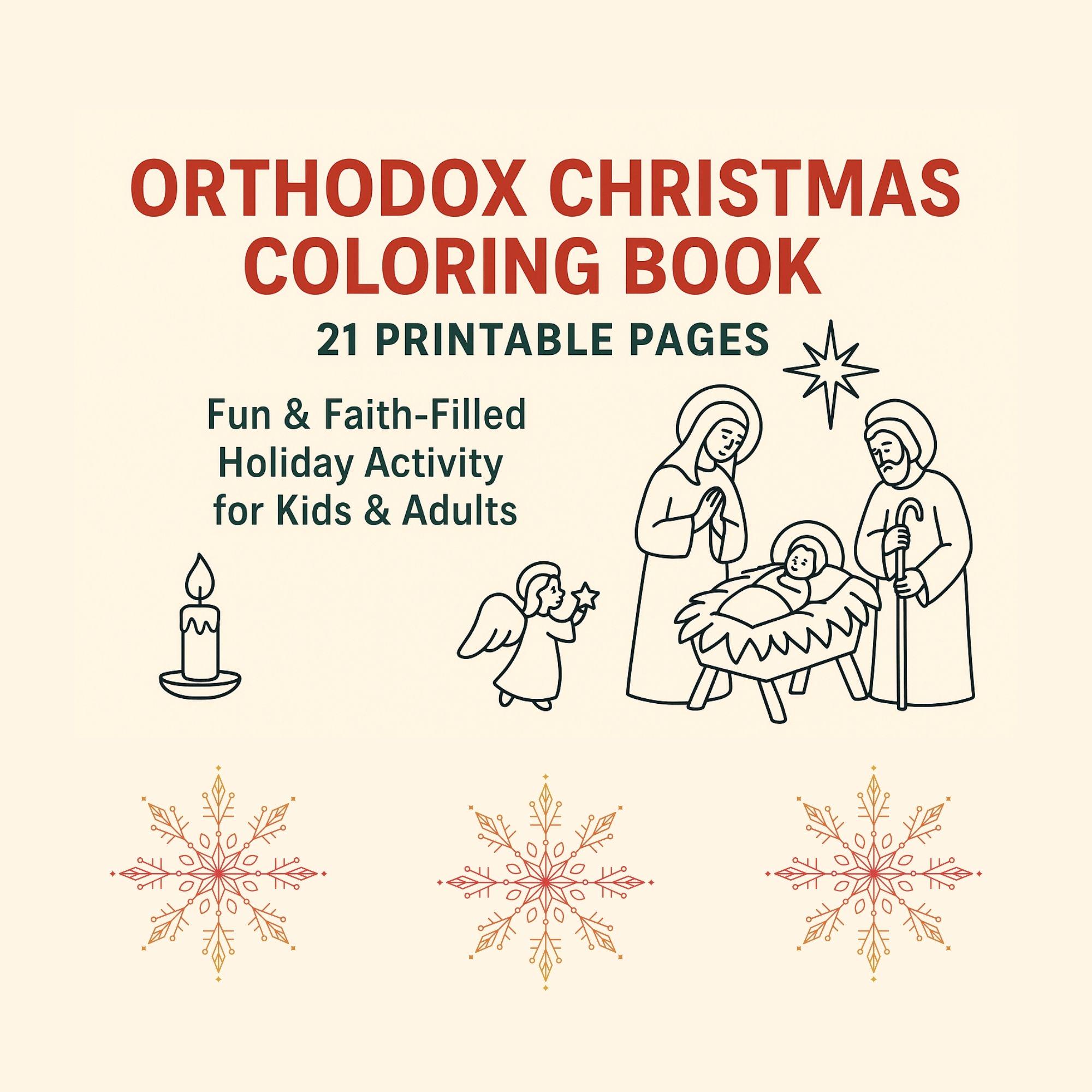 orthodox christmas coloring book: nativity scenes (21-page