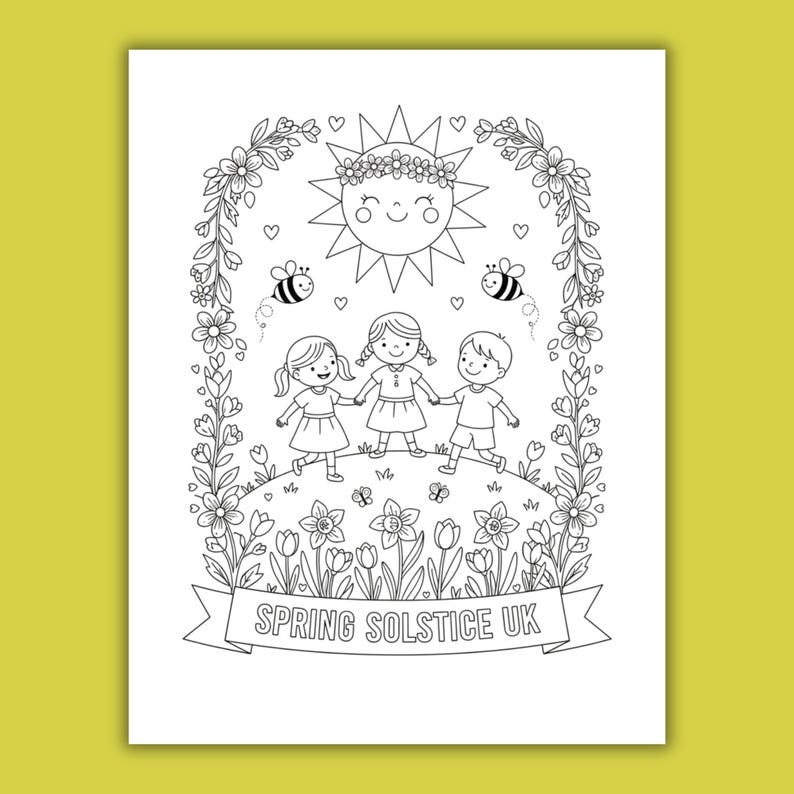 Spring Solstice Colouring Spring Solstice Coloring Pages for Kids - Etsy Canada