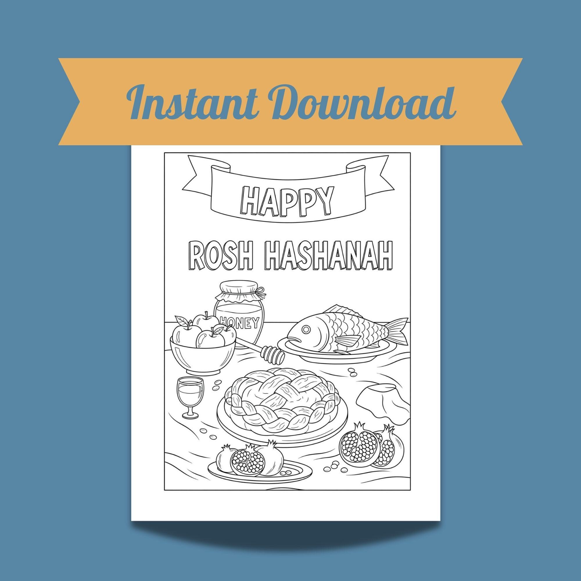 Rosh Hashanah Symbols & Dishes Printable – 15-page Ai-designed 8.5×11 ...