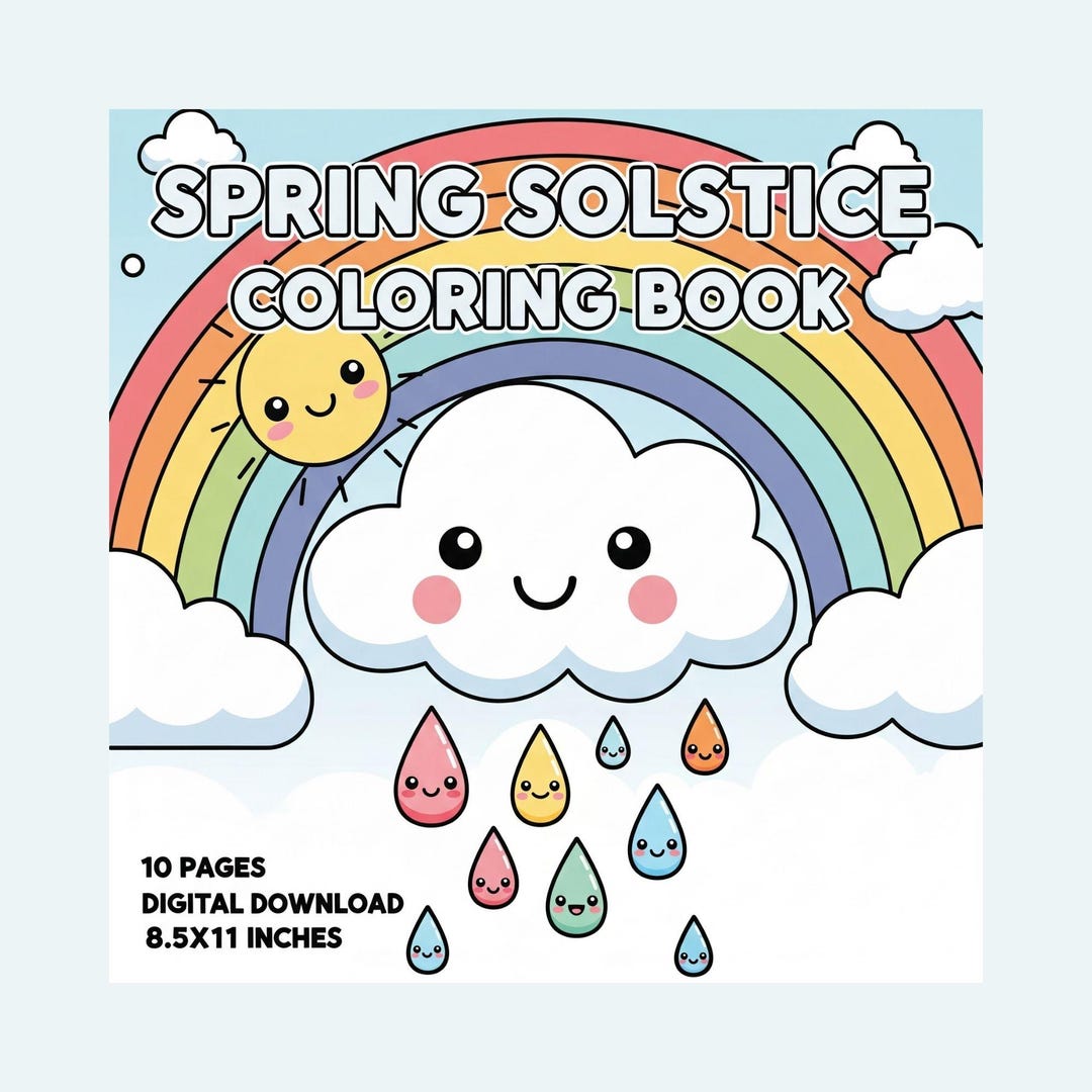 Spring Solstice Colouring Spring Solstice Coloring Book: Comic Style Designs for Kids (digital ...