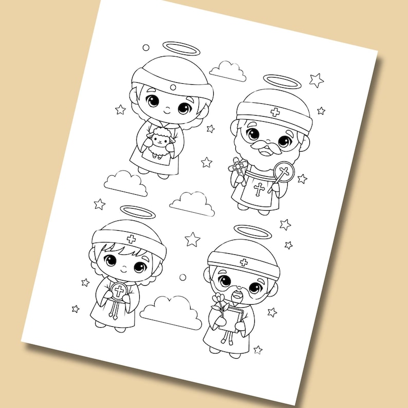 All Saints' Day Coloring Pages: Catholic Activity Book for Kids (PDF ...