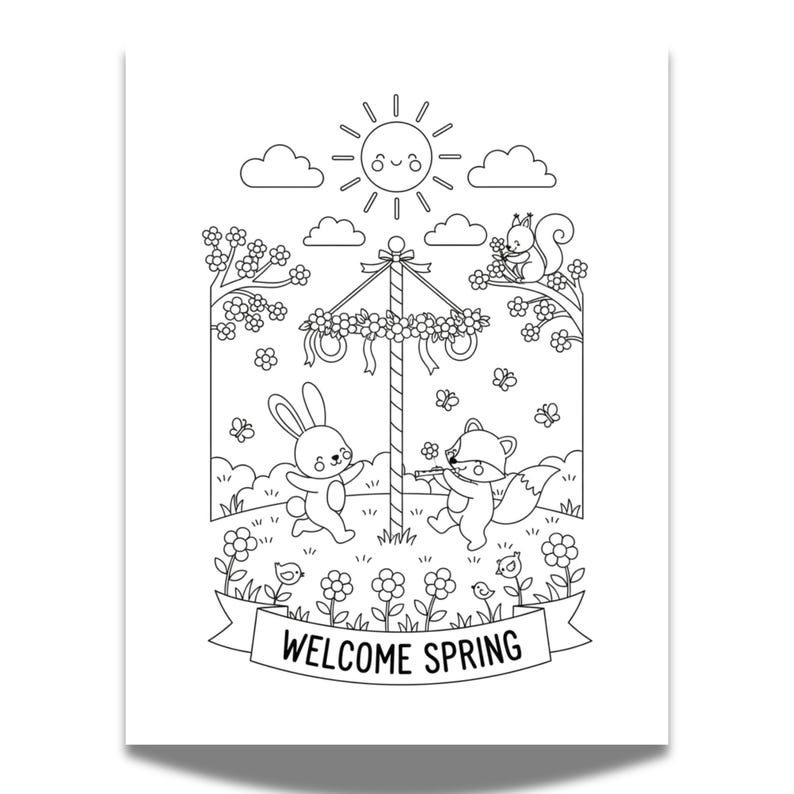 Spring Solstice Colouring Spring Solstice Coloring Pages for Kids - Etsy