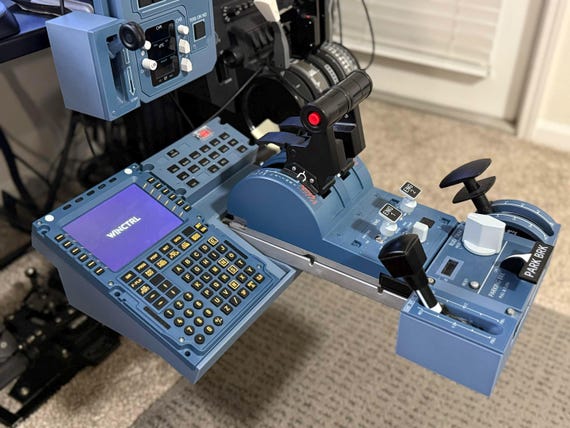 3D Printed CDU PFP Mount + ECAM for Winctrl Winwing Throttle Desk