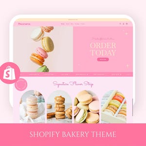 Shopify-tema för bageri | Mall för macarons och godisbutik | Helt anpassningsbar | Ingen kod krävs | Shopify OS 2.0 | Digital nedladdning