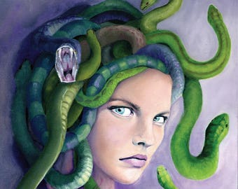 Medusa, Snakes, Gorgon, Greek Mythology Art Print