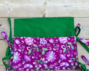 Bolsa de algodón floral para andar con bolsillos, organizador para artículos de movilidad