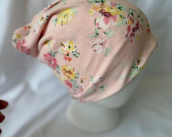 Chemo Cap, Floral Cancer Beanie, Hair Loss Headwear