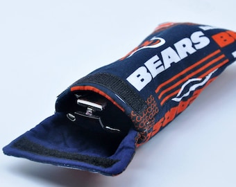 Estojo para óculos Chicago Bears, protetor de óculos de sol, bolsa para óculos, porta-óculos de leitura, capa para óculos, ideias de presentes de futebol para homens