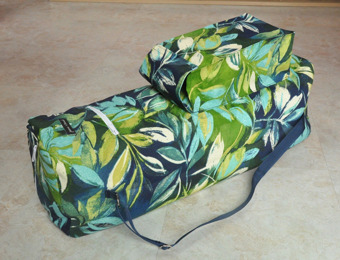 Extra Large Yoga Mat Bag, Large Size Yoga Mat Carrier, Blue and Green