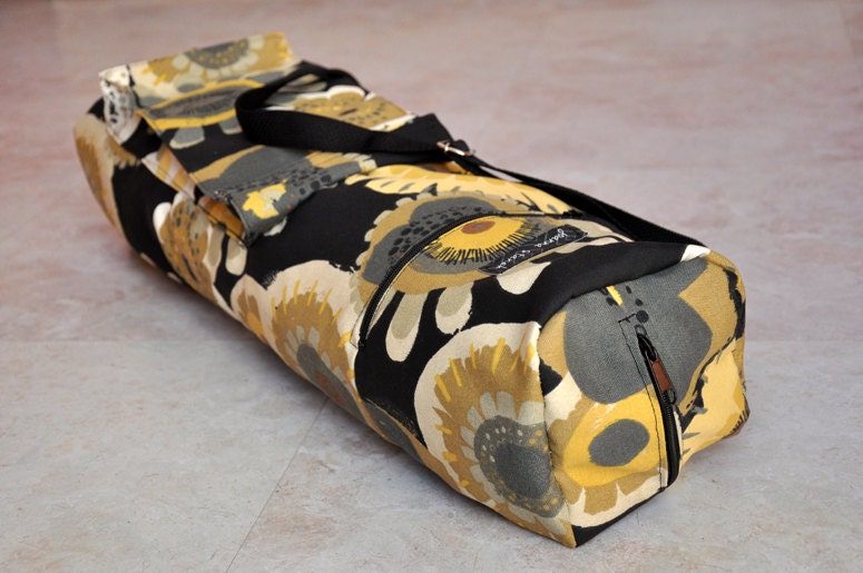 Yoga Mat Bag, Pilates Mat Bag, Black, Brown, Tan, Yellow, and Ivory
