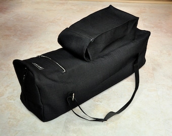 Large yoga mat bag, Large black yoga bag with pockets, Zippered yoga mat carrier for men, Yoga tote bag with block pocket, Gift for him