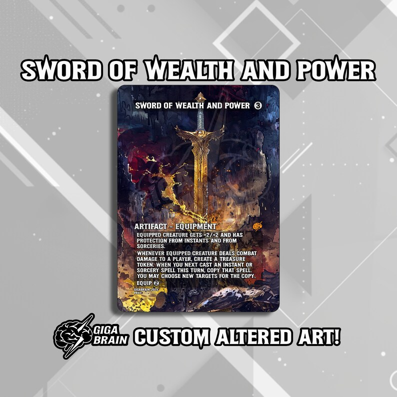 Sword of Wealth and Power Premium Altered Full Art Custom MTG Proxy
