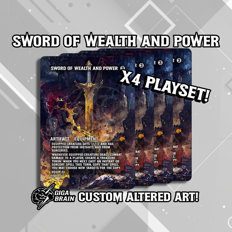 Sword of Wealth and Power Premium Altered Full Art Custom MTG Proxy