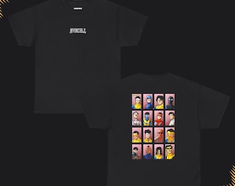 Camiseta gráfica Invincible Variants: Estampado frontal y trasero, regalo para fans de superhéroes